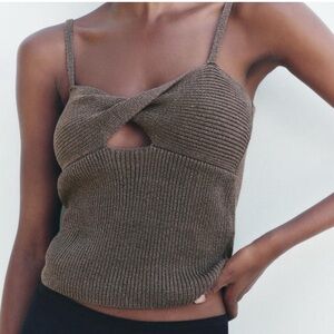 ZARA KNIT TEXTURED TOP